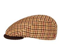 Alfonso D´Este Coppola 4 Panel HoundstoothD’Este Uomo - Made in Italy Cotton cap Cappello Piatto con Visiera, Fodera Inverno Autunno/Inverno - XL (60-61 cm) Beige