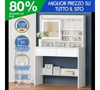 ALFORDSON Scrivania per Trucco Specchio a LED Camera da Letto Comò per Donna