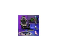 ALFORDSON Sedia da Gaming Premium con Poggiapiedi e Supporto Lombare, Design ergonomico, Reclinabile a 150°, Sedia da scrivania in Pelle con Schienale Alto per Giochi, Ufficio, Ecopelle, Grigio