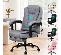 ALFORDSON Sedia da ufficio per computer, sedia da gioco girevole per scrivania da lavoro, schienale alto ergonomico, supporto lombare, Tessuto, Grigio