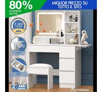 ALFORDSON Toeletta Sgabello Trucco Specchio LED Vanità Scrivania Camera da Letto