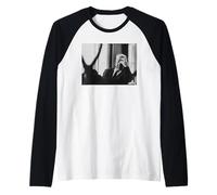 Alfred Hitchcock Regista sul Set di Una Tenda Strappata 1965 Maglia con Maniche Raglan