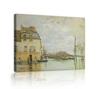 Alfred Sisley Dipinti di fama mondiale Replica Opera d'arte Flood At Port-Marly Canvas Gallery Stampe Arte della parete per la camera dei bambini dormitorio Decor 50x70cm telaio interno