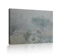 Alfred Sisley Dipinti di fama mondiale Replica opera d'arte Le Brouillard Voisins Stampe su tela Galleria avvolto arte della parete per l'arredamento dell'appartamento 80x110cm telaio interno