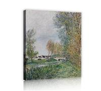 Alfred Sisley Dipinti di fama mondiale Replica opera d'arte Pont de l'orvanne Stampe su tela Galleria d'arte della parete avvolta per la decor della camera d'albergo 75x100cm telaio interno