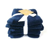 Alfred Sung Blu Navy Scacchi Bambù,Cotone Soffice Bagno Asciugamano O