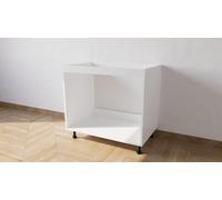 ALFREDO CALANDRELLI - Mobile Base Cucina per Lavello da Incasso 90cm, Mobile Sottolavello Bianco in Nobilitato, Base Componibile Senza Ante (90x72x55 cm)