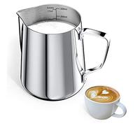 Alfresco 350 ml Bricco Latte Professionale 304 Acciaio Inossidabile, Lattiera, Adatto per Latte, Cappuccino, Espresso, Latte, ecc.(Argento)