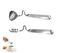 Alfuny Cucchiaio per Miele Set 2 Pezzi, Acciaio Inox, con Gancio | inossidabile, sapore neutro, spirale antigoccia, ideale colazione, amanti miele