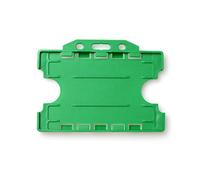 ALG ID Cards® Porta badge rigido a doppio lato/doppio lato verde chiaro per carta d'identità per cordino da collo (orizzontale/orizzontale) - Made in Gran Bretagna in plastica riciclata