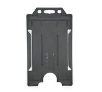 ALG ID Cards® Porta badge rigido su un lato (verticale verticale) (54 mm x 86 mm, CR80) (nero)