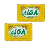 ALGA Puro Sapone Detersivo 100% Ecologico e Biodegradabile per bucato a mano e in lavatrice - 2 pezzi da 400gr l'uno - totale 800gr