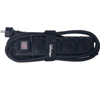 ALGAM LIGHTING Multipresa a 4 vie, impermeabile, con interruttore generale, 2 m, IP44