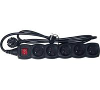 ALGAM LIGHTING Multipresa a 5 vie, con interruttore generale, 1,2 m, IP20