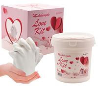 Algaplay Calco Mani per coppie KIT per scultura 3D con alginato e gesso. Include caraffa graduata da 1 litro. Idea regalo per coppie, amici e famiglia. Prodotto in Italia. (KIT LOVE)