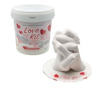 Algaplay LOVE KIT Coppia con Piedistallo “I LOVE YOU” - Kit Calco Mani 3D Romantico con Base Trasparente Elegante, Caraffa Graduata Inclusa - Idea Regalo per San Valentino, Anniversario e Matrimonio