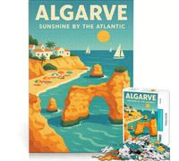 ALgarve Europe Travel Puzzle da 1000 pezzi | Difficile Difficile Aiuta l'esercizio del cervello Regali unici per compleanno 75x50cm