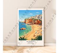 Algarve Portogallo Illustrazione Stampa da Viaggio Poster Muro Decoro Regalo