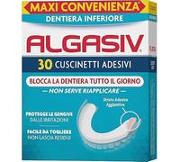 Algasiv Cuscinetti Adesivi Per Dentiera Inferiore, Durata 24 Ore, 30 pezzi | Aderenza Forte e Duratura per Tutto Il Giorno, Protegge Le Gengive, Tenuta 20 Volte Più Forte a Rilascio Graduale