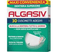 Algasiv Cuscinetti Adesivi Per Dentiera Superiore, Durata 24 ore, 30 Pezzi | Aderenza Forte e Duratura per Tutto Il Giorno, Protegge Le Gengive, Tenuta 20 Volte Più Forte a Rilascio Graduale