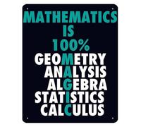 Algebra Adventure Vintage Sign Bright Color Palette 12x8 Inch