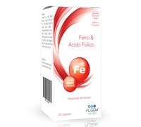Algem Natura Ferro e Acido Folico - Integratore alimentare ferro contro la stanchezza, 30 capsule