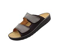 Algemare Pantofole da uomo in pelle nero/grigio, dalla taglia 40 al 47, grigio., 44 EU