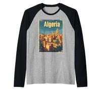 Algeria Algérie Alger Les Algériens DZ Algérien Bled Retro Maglia con Maniche Raglan