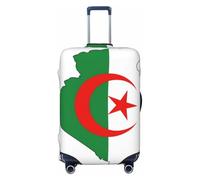 Algeria Flag Map Print Travel Luggage Cover Protector Valigie Copertura Lavabile Copertura Bagagli Anti-Graffio, Nero , L