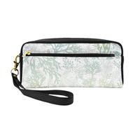 Alghe blu del mare verde, Borsa per il trucco Borsa per cosmetici Borsa da viaggio portatile da toilette Astuccio in pelle per donne e ragazze