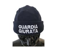 ALGI Cappello Tondo Blu in Pile Antipilling Guardia GIURATA Bianca