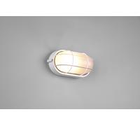 ALGI PLAFONIERA APPLIQUE DA ESTERNO OVALE FUSIONE DI ALLUMINIO BIANCA CON GRIGLIA E VETRO SATINATO L.21,3CM IP44 1 LUCE ATTACCO E27