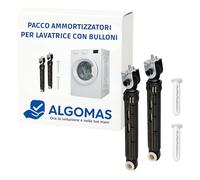 ALGOMAS® 2 ammortizzatori lavatrice con bulloni, lunghezza 160-255 mm, codici originali C00140670, C00309597, C00140744, C00141273 e altri | Ricambi compatibili con Indesit Hotpoint Ariston Whirlpool