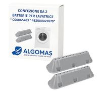 ALGOMAS® Bateaguas Lavatrice Pack 2 | Ricambio compatibile con Indesit Ariston Hotpoint Whirlpool | C00065463, 482000022670 | Pala tamburo bianca