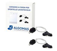 ALGOMAS® Cerniere a corda per porta della lavastoviglie 32 x 2853 VC4B000F8 | Kit 2 unità sistema di tensione porta | Ricambio compatibile con lavastoviglie Fagor Edesa Aspes Brandt| Installazione