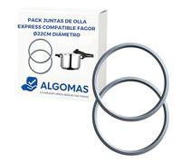 ALGOMAS Confezione da 2 guarnizioni per pentola Express da 22 cm | compatibile con Fagor | Silicone resistente al calore senza BPA | Sigillatura ermetica e regolazione precisa | Ricambio FAG-009 per