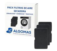 ALGOMAS Confezione da 3 filtri dell'aria per asciugacapelli, ricambio compatibile Beko 2964840100 Indesit C00866166 Smeg 782372152 | Protegge condensatore | Migliora l'asciugatura e riduce i consumi