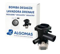 ALGOMAS® Pompa di scarico per lavatrice, 30 W, 220-240 V, compatibile con Siemens e Bosch (00141896, 00144978, 00145787), drenaggio rapido, silenzioso e facile installazione