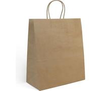 ALGON | Sacchetto di carta 3/U per acquisti riutilizzabili e biodegradabili - Sacchetti di carta 26 x 14 x 31 resistenti, ecologici e sostenibili, perfetti negozi, regali e uso quotidiano