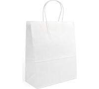 ALGON | Sacchetto di carta 3/U per acquisti riutilizzabili e biodegradabili - Sacchetti di carta 32 x 12 x 40 resistenti, ecologici e sostenibili, perfetti negozi, regali e uso quotidiano