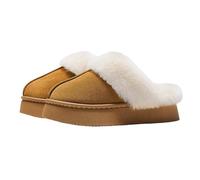 AlHECE Pantofole Donna Uomo Inverno Indoor Colore Solido Pelle Scamosciata Pantofole delle Donne Home Platform Caldo Uggs Slip-On Scarpe delle Donne-Marrone-35-36
