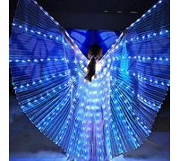Ali a Farfalla a Led, Costume da Ballo delle Fata Ali Illuminate da 57 Pollici con Bastoncini Telescopici per Adulti Festa di Halloween di Natale (Bianco)