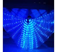 Ali a Farfalla a Led, Costume da Ballo delle Fata Ali Illuminate da 57 Pollici con Bastoncini Telescopici per Adulti Festa di Halloween di Natale (Blu)