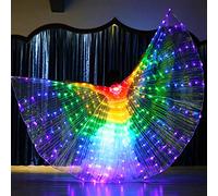 Ali a Farfalla a Led, Costume da Ballo delle Fata Ali Illuminate da 57 Pollici con Bastoncini Telescopici per Adulti Festa di Halloween di Natale (Multicolore)