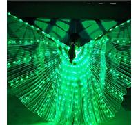 Ali a Farfalla a Led, Costume da Ballo delle Fata Ali Illuminate da 57 Pollici con Bastoncini Telescopici per Adulti Festa di Halloween di Natale (Verde)