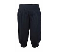 Ali Baba, pantaloni larghi da donna, in vita elasticizzata, pantaloni larghi da donna, alla moda, taglie forti, abbigliamento estivo, tinta unita, pantaloni harem, Nero , 48-50