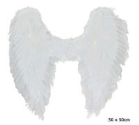 Ali bianche da angelo in piuma 45x50 cm con bretelle