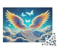 Ali colorate dangelo Puzzle 1000 Pezzi Carta per Adulti Scalinata tra le nuvole da sogno Gioco di Puzzle 1000 Pezzi Relax Famiglia Regalo 52x38cm/1000pcs