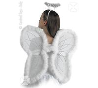 Ali da angelo con bordo di peluche misura bambini cm.48x46