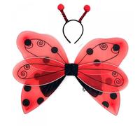 Ali da coccinella per bambini con fascia per capelli, 2 pezzi, costume per Halloween e cosplay